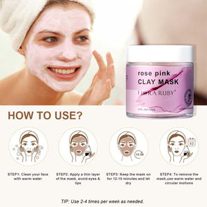Masque facial hydratant et nourrissant à l'argile rose naturelle FLORA RUBY 100% - Product Image 3