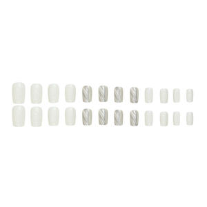 W387 2025 Nouveau produit Commerce extérieur Mode Cendré Couleur Bloc Arbre Motif <span class=keywords><strong>Colline</strong></span> Motif Europe et Amérique Nail Tips - Product Image 5