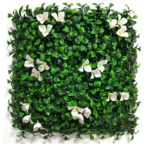 3D 플라스틱 가짜 잔디 꽃 벽 매트 실내 장식 인공 잔디 벽 패널 인공 조경