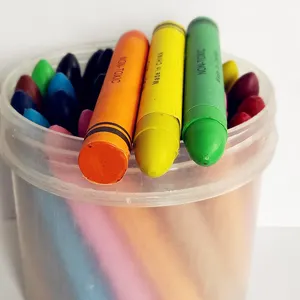 איכות טובה עגילים עגולים סט קופסא פלסטיק 12 צבע 36 יחידות 10x84 מ""מ ילדים קלאסי אמנות שעווה עפרונות