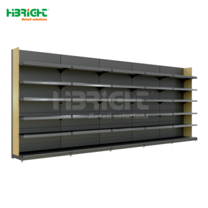 מדפי תצוגה גונדולה דו-צדדיים ממתכת שחורה מודרניים משנת סִגְנוֹן - Product Image 4