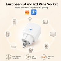 Prise intelligente EU UK US, commande vocale, mesure de la consommation d'énergie, compteur WiFi, mini prise intelligente compatible avec Alexa Google Home