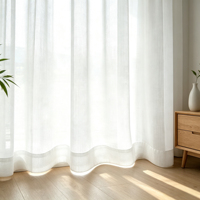 Voilage en lin Wabi-Sabi sur mesure, ignifuge, imperméable, à plis froncés, filtrant la lumière, pour chambre et salon