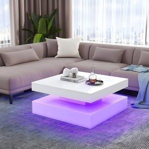 <span class=keywords><strong>Mesa</strong></span> de Centro Moderna de Diseño 2026, Cantidad Mínima de Pedido 50 Piezas, <span class=keywords><strong>Mesa</strong></span> de Centro Cuadrada de Alto Brillo en <span class=keywords><strong>Gris</strong></span> y Blanco con LED para Sala de Estar - Product Image 5