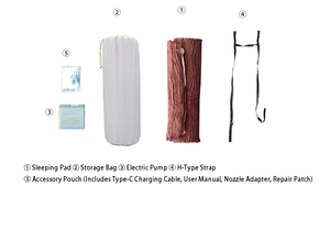 Pompa listrik lipat 10cm tebal TPU, kasur udara Hiking nyaman berkemah bantalan tidur untuk penggunaan luar ruangan rumah sakit ruang tamu - Product Image 6