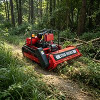 Tondeuse robot télécommandée SHANNENG R100 à chenilles, zéro dérive, 45 cm °   Moteur diesel Euro5 EPA4 pour la montée sur pentes raides et la manipulation de l'herbe