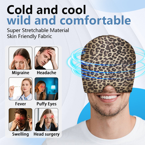 Pack de glace OEM à tête froide en gel avec masque pour le visage et les yeux compresse la tête de glace noire pour la migraine - Product Image 2