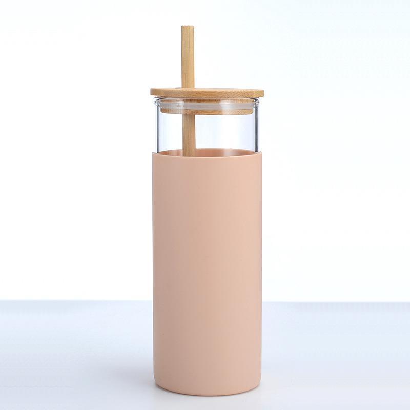 Rose avec paille en métal, pas paille en bambou.