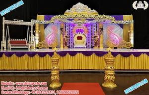 Mandap de mariage hindou de style moderne avec une grande majesté royale traditionnelle sculptée à la main par l'empereur - Product Image 3