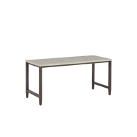 Table à manger en béton de style industriel avec pieds en bois massif, mobilier en ciment préfabriqué imperméable, approvisionnement en gros Vietnam