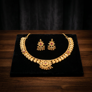 Juego de Joyería de Diseño Floral Tradicional en Oro Laminado de 14K, 18K y 24K al por Mayor, Conjunto de Joyería de Moda, Juego de Collares de Latón con Acabado Dorado - Product Image 2