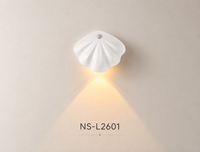 Appliques murales sans fil magnétiques rechargeables en forme de coquille avec détecteur de mouvement et veilleuses LED pour la maison et le bureau