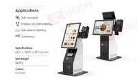 JCVISION 15.6 pouces kiosque libre-service appareil de point de vente de bureau Android 11 OS imprimante thermique Scanner 2D caméra de module optique 3D