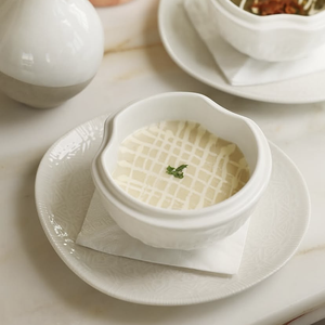 <span class=keywords><strong>2025</strong></span> Matte trắng sứ assiettes đồ ăn Tây pháp tấm Set món ăn cho nhà hàng khách sạn Bát Bộ đồ ăn bằng gốm - Product Image 5