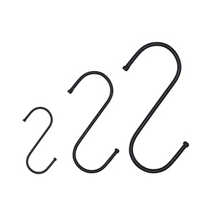 Black <b>S</b>-shaped <b>hooks</b> for kitchen meat preparation, steel ball head <b>S</b>-<b>hooks</b>, large, medium, and small sizes, stainless steel - Product Image 5