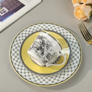 Luxury Golden 4-Piece Bone China <b>Dinnerware</b> <b>Set</b> with Lucky & Joyous Pattern for Business Gifts - Product Image 5