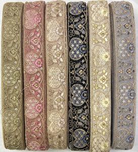 Nouvelle Collection Fleur Tule Net Sequin Broderie Dentelle Garniture pour Cadeau Emballage et Décorations Offres en Gros - Product Image 1