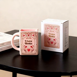 Novelty Book Shaped <b>Ceramic</b> Mug Artistic Reading Coffee <b>Cup</b> Aesthetic Gift Mug for Reader Librarian - Product Image 3