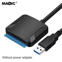 Magelei-Convertidor de Cables USB 3,0 SATA, con fuente de alimentación DC3.5 para HDD/SSD de 2,5/3,5 pulgadas para PC, nuevo, OEM