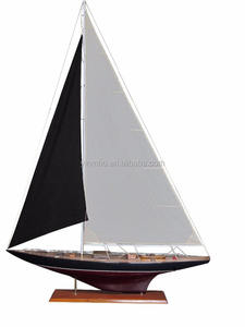 J K4 Iate Modelo, 3 Conjuntos 138cm Comprimento Modelo de veleiro de madeira, Racing Yacht Barco a Vela Modelo - Product Image 2