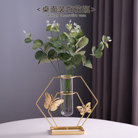 Home Kunstbloem Metalen Hydrocultuur Vaas Arrangement Bureau Tafel Handgemaakt Relatiegeschenk Decor