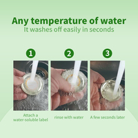 Autocollants en papier solubles, étiquettes dissolubles, se désintègrent facilement, ne laissent aucun résidu adhésif, amovibles, lavables, produits ménagers