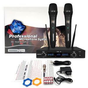 Chuyên Nghiệp Bài Phát Ngôn Ca Hát Mic Micro Phòng Thu <span class=keywords><strong>2</strong></span> Kênh Karaoke UHF Micro Không Dây - Product Image 6