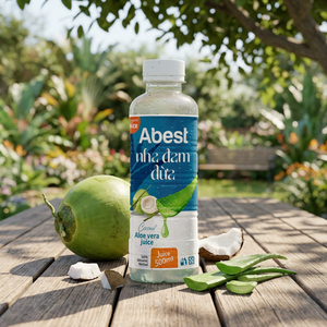 Jus d'aloe vera faible en gras avec pulpe, saveur raisin, 500 ml x 24 bouteilles, fabricant vietnamien, OEM, ODM, marque privée, vente en gros - Product Image 3