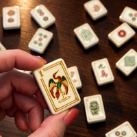 2026 Fichas de Mahjong Americanas de Lujo Rojas, 160 Piezas, Acrílicas de 2 Capas Grabadas, para Regalo Festivo