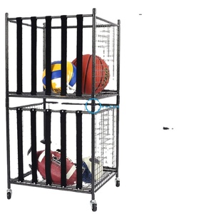 Fabrik Metall Roll ausrüstung Behälter halter Rack Metall Garage Sport Lagerung Volleyball Ball halter - Product Image 3