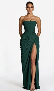 OUDINA Nuevas Llegadas 2026 Vestido Largo <span class=keywords><strong>Elegante</strong></span> y Sexy sin Tirantes con Abertura Alta Estilo Francés - Product Image 4