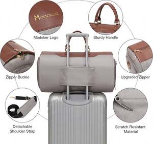 Free Sample Multi Compartment Foldable Garment Bag for Travel Portable <b>Carry</b>-<b>on</b> <b>Luggage</b> with Shoulder Strap - Product Image 4