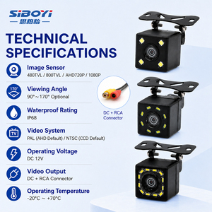 Cámara de Visión Trasera Deyongwang CT1 AHD 720P con Visión Nocturna, LED, Impermeable, 170 Grados, 4/8 LED, CCD, DC 12V, RCA - Product Image 2