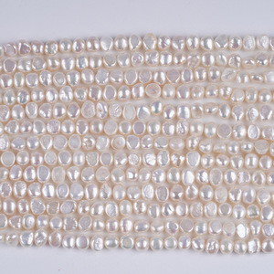 Perlas de Agua Dulce Naturales Barrocas al por Mayor, de 5-6 mm, Color Rosa, Doble Cara Brillante, con Orificio Lateral, Material Semiterminado - Product Image 2