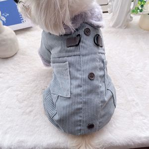Manteau en velours côtelé vert pour chien, vêtements d'hiver et d'automne réglables pour chiens de petite et moyenne taille, Teddy Bichon Frise Schnauzer - Product Image 2