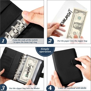 Colorato A5 A6 Binder Budget PU cover Planner tasche spese Budget Sheets Notebook Cash Writing Notebook Budget Binder Wallet - Product Image 4