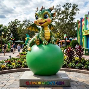 Escultura <span class=keywords><strong>de</strong></span> Dragón Alado D143 en Bola, Estatua Personalizada para Exteriores, Figura <span class=keywords><strong>de</strong></span> Dibujos Animados para Niños, Parque Temático, Jardín, Paisaje, Plaza - Product Image 1