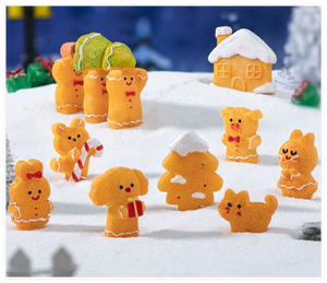 Pain d'épice Homme Porter Xmas Animaux Cochon <span class=keywords><strong>Chien</strong></span> Lapin Ours <span class=keywords><strong>chat</strong></span> Arbre Maison Décoratif Vacances Noël Décor Miniature Résine Figure - Product Image 4