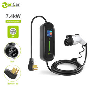 Zencar modèle C30 7kw <span class=keywords><strong>Portable</strong></span> EV <span class=keywords><strong>chargeur</strong></span> 32A maison EVSE WiFi APP avec prise de Type 1 pour la charge de voiture américaine - Product Image 1
