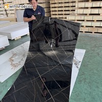 Losa de Mármol de PVC de Alto Brillo de 1220 x 2440 x 3 mm para Decoración de Paredes Interiores