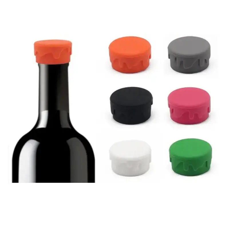 Bouchons de vin réutilisables en silicone Bouchon de bouteille de vin en silicone Scellant de vin Couvre les bouchons de boisson