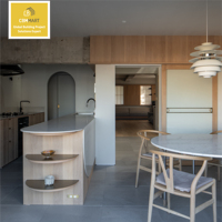 Armário de Cozinha Slim Shaker Personalizado Cbmmart com Acabamento em Madeira Natural, Estrutura Fina, Estilo Americano Transicional, Conjunto Completo do Fabricante