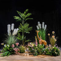 Ensemble d'arbre de bonsaï artificiel vivant de Style de combinaison Pot en plastique de haute assurance pour la décoration de bureau à domicile pour le cadeau d'anniversaire