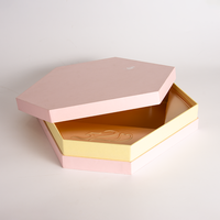 Individuell Bedruckte Sechseckige Zweiteilige Papierbox mit Einlage für Süßigkeiten, Schokolade und Geschenkverpackungen