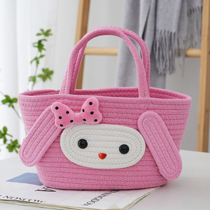 My Melody Cotton Rope Storage <b>Basket</b> Rose Red Pillow Shaped Kids Storage Bag - Product Image 4