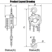 Palans à chaîne manuels de haute qualité, forgés, à crochet de levage, 1t 2t 5t 10t, petit palan à chaîne manuel
