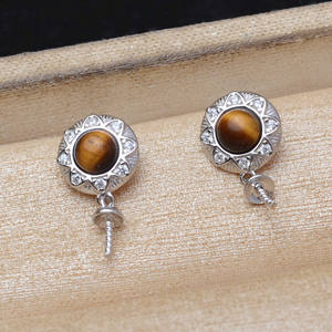 Juego de Joyería de Plata S925 con Perlas Sueltas de 11.1-11.3mm, Diseño Retro de Concha de Caballo, Accesorio para DIY, Anillo Colgante 6103, con Bandeja Vacía - Product Image 2