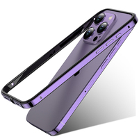 Coque de protection antichoc en aluminium, métal, silicone, cadre rigide pour iPhone 15 14 13 12 11 Pro Max Plus