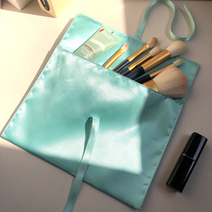 Bolsa de satén con logotipo personalizado impreso, doble capa, para ropa, pelucas, regalos, OEM/ODM, venta al por mayor, color verde - Product Image 5