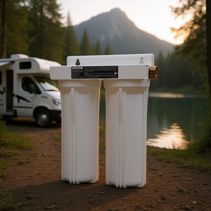 Sistema di filtraggio dell'acqua Vevor a 2 cartucce per camper, roulotte, barche, soluzione di filtrazione in plastica - Product Image 2